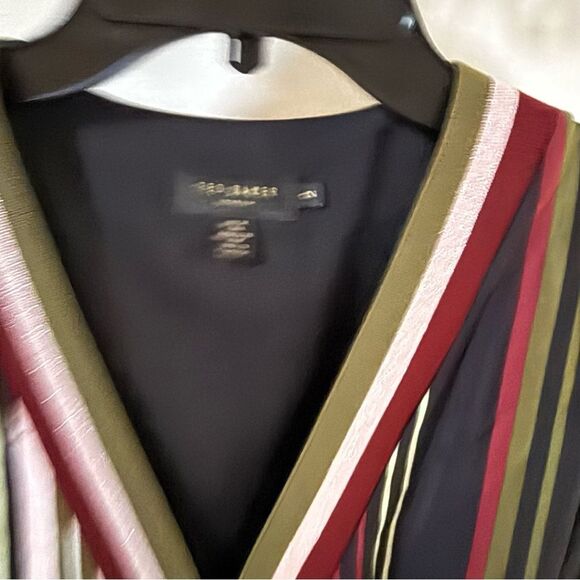 Ted Baker Safiiya Short Sleeve Striped Midi Dress Multi Color 6 - Picture 7 of 14